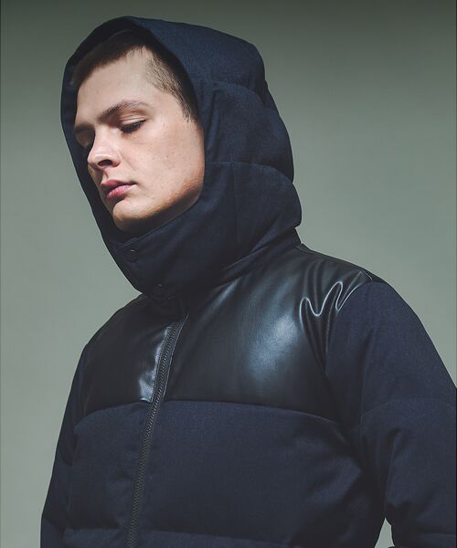 ABAHOUSE / アバハウス ダウンジャケット・ベスト | 【700FP】レザーライクコンビ ダウンジャケット | 詳細4