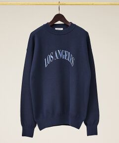 ABAHOUSE / アバハウス ニット・セーター | スウェットライク ロゴニット プルオーバー【予約】