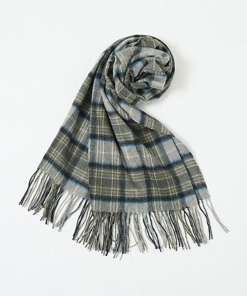 ABAHOUSE / アバハウス マフラー・ショール・スヌード・ストール | 【カシミヤ100％】チェック柄 マフラー 60×180（グレー系その他1）