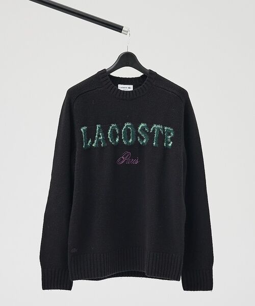 ABAHOUSE / アバハウス ニット・セーター | 【LACOSTE / ラコステ】ブランドネームロゴシャギーニッティングセーター（ブラック）