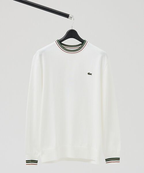 ABAHOUSE / アバハウス ニット・セーター | 【LACOSTE / ラコステ】ボーダーリブ プルオーバーニット（ホワイト）
