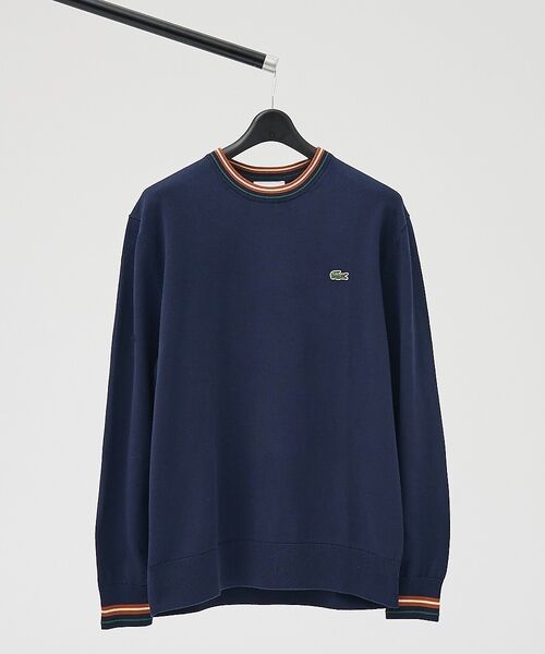 ABAHOUSE / アバハウス ニット・セーター | 【LACOSTE / ラコステ】ボーダーリブ プルオーバーニット（ネイビー）