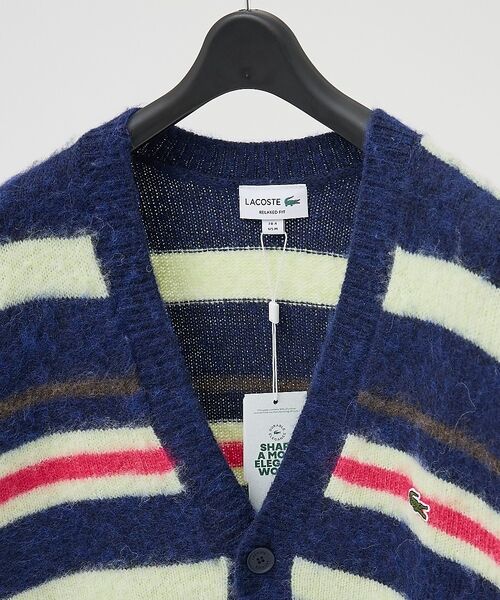 ABAHOUSE / アバハウス カーディガン・ボレロ | 【LACOSTE / ラコステ】アルパカブレンド ボーダーニットカーディガン | 詳細1