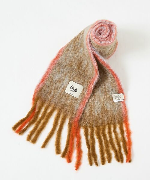 ABAHOUSE / アバハウス マフラー・ショール・スヌード・ストール | 【814 EZCARAY】TWIST FRAME モヘヤ マフラー（ブラウン）