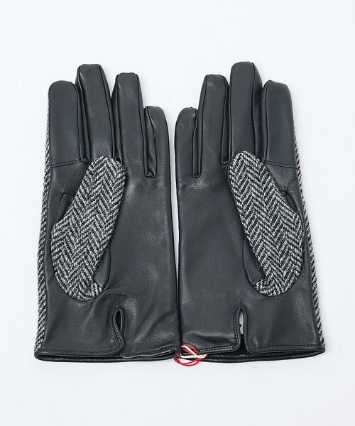 ABAHOUSE / アバハウス 手袋 | 【HarrisTweed】 ラムレザー×ツイード コンビ グローブ / タッチパ | 詳細1