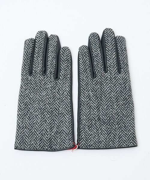 ABAHOUSE / アバハウス 手袋 | 【HarrisTweed】 ラムレザー×ツイード コンビ グローブ / タッチパ | 詳細2