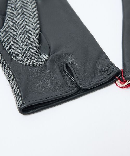 ABAHOUSE / アバハウス 手袋 | 【HarrisTweed】 ラムレザー×ツイード コンビ グローブ / タッチパ | 詳細5