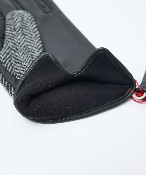 ABAHOUSE / アバハウス 手袋 | 【HarrisTweed】 ラムレザー×ツイード コンビ グローブ / タッチパ | 詳細6
