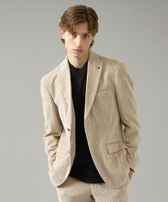 ABAHOUSE / アバハウス テーラードジャケット | 【セットアップ対応】シャーリング コーデュロイ ジャケット