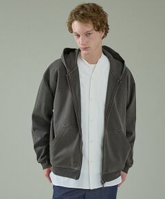 ABAHOUSE / アバハウス パーカー | 【スウェットライク】フェード ポンチ　ダブルZIPパーカー【予約】