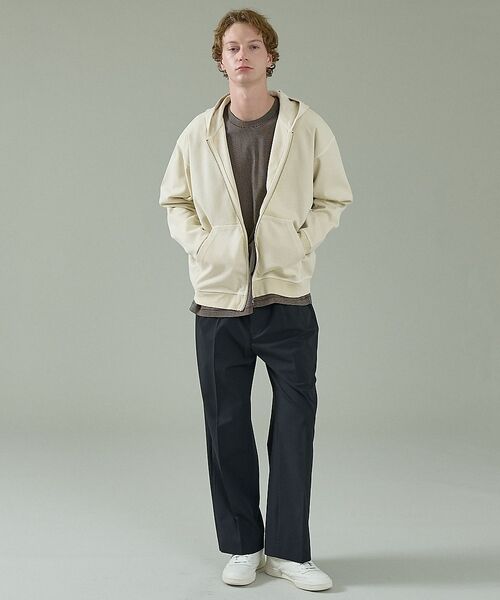 ABAHOUSE / アバハウス パーカー | 【スウェットライク】フェード ポンチ　ダブルZIPパーカー【予約】 | 詳細1