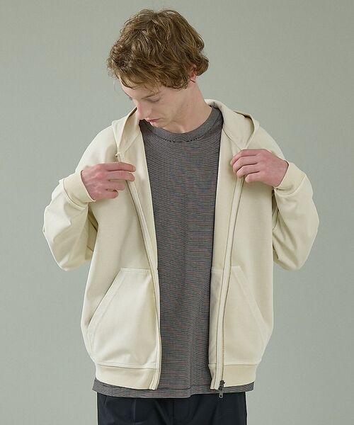 ABAHOUSE / アバハウス パーカー | 【スウェットライク】フェード ポンチ　ダブルZIPパーカー【予約】 | 詳細10