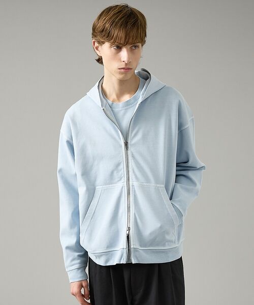 ABAHOUSE / アバハウス パーカー | 【スウェットライク】フェード ポンチ　ダブルZIPパーカー【予約】 | 詳細13