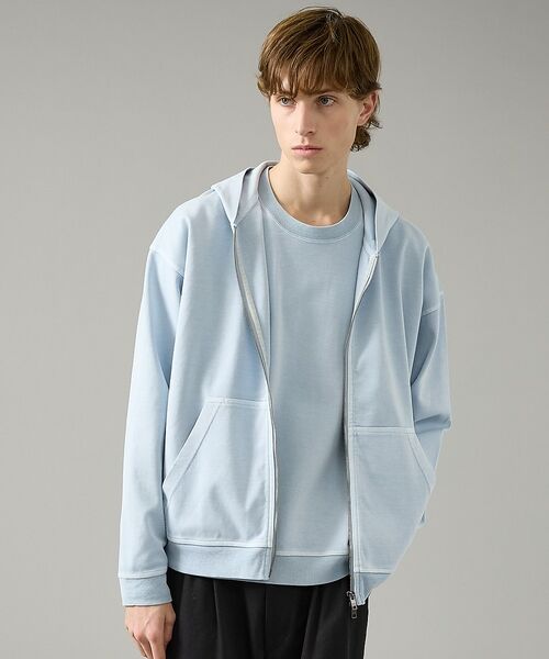 ABAHOUSE / アバハウス パーカー | 【スウェットライク】フェード ポンチ　ダブルZIPパーカー【予約】 | 詳細15