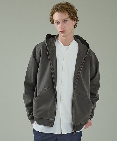 ABAHOUSE / アバハウス パーカー | 【スウェットライク】フェード ポンチ　ダブルZIPパーカー【予約】 | 詳細23