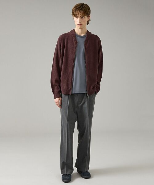 ABAHOUSE / アバハウス ブルゾン | コットンブークレー ダブルZIP ニットブルゾン / クルーカーディガン【予約】 | 詳細8