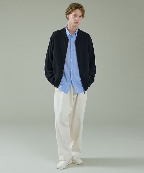 ABAHOUSE / アバハウス ブルゾン | コットンブークレー ダブルZIP ニットブルゾン / クルーカーディガン【予約】 | 詳細13