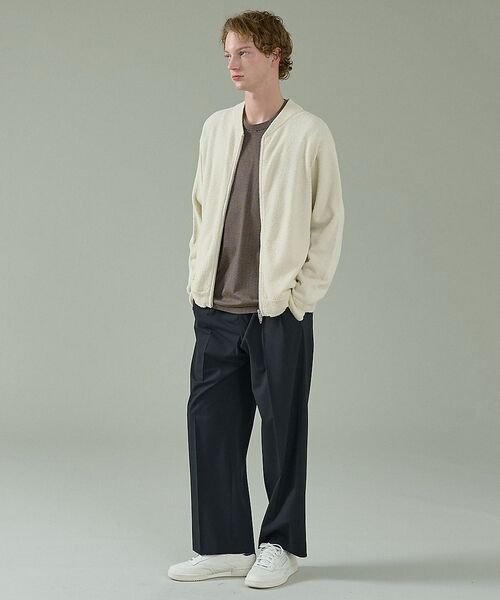 ABAHOUSE / アバハウス ブルゾン | コットンブークレー ダブルZIP ニットブルゾン / クルーカーディガン【予約】 | 詳細15
