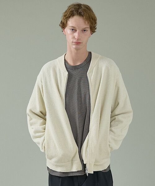 ABAHOUSE / アバハウス ブルゾン | コットンブークレー ダブルZIP ニットブルゾン / クルーカーディガン【予約】 | 詳細24