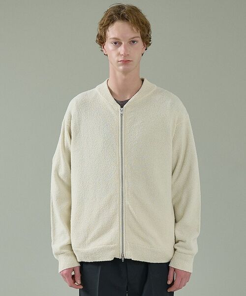 ABAHOUSE / アバハウス ブルゾン | コットンブークレー ダブルZIP ニットブルゾン / クルーカーディガン【予約】 | 詳細16