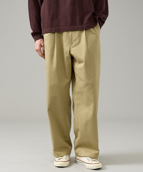 ABAHOUSE / アバハウス パンツ | 2タック チノワイドパンツ / イージーパンツ【追加生産】【予約】 | 詳細16