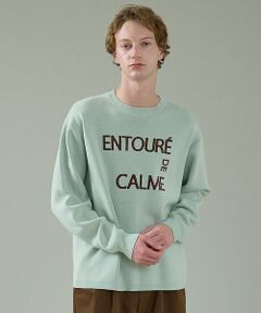 ABAHOUSE / アバハウス ニット・セーター | 【2026NEW】ジャガードロゴニット プルオーバー / オーバーサイズ / L