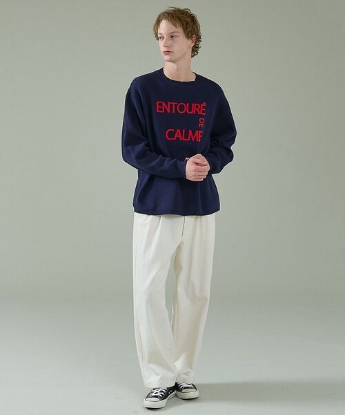 ABAHOUSE / アバハウス ニット・セーター | 【2026NEW】ジャガードロゴニット プルオーバー / オーバーサイズ / L | 詳細9