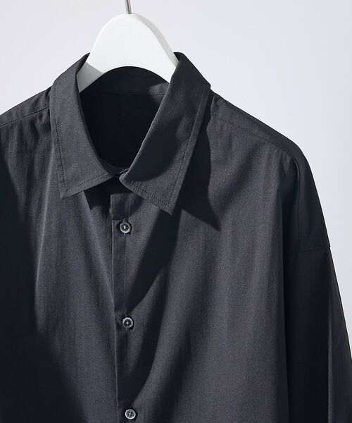 ABAHOUSE / アバハウス シャツ・ブラウス | ストレッチコットン レギュラーカラー リラックスシャツ / オーバーサイズ【予約（ブラック）