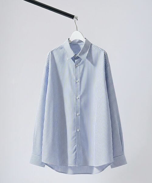 ABAHOUSE / アバハウス シャツ・ブラウス | ストレッチコットン レギュラーカラー リラックスシャツ / オーバーサイズ【予約（ブルー系その他1）