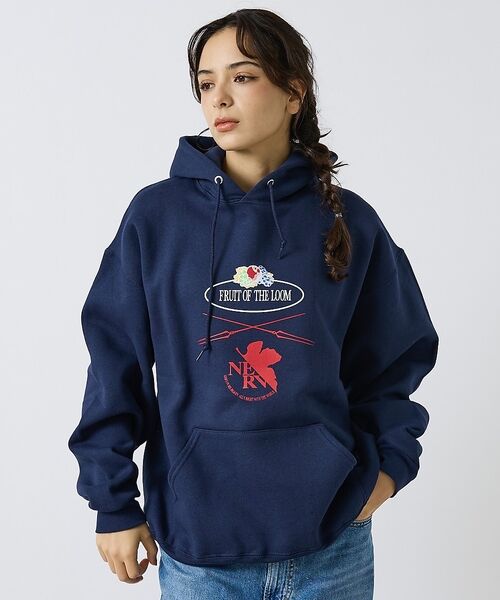 ABAHOUSE / アバハウス パーカー | 【FRUIT OF THE LOOM】FTL×EVA ロゴプリントフーディー / | 詳細1
