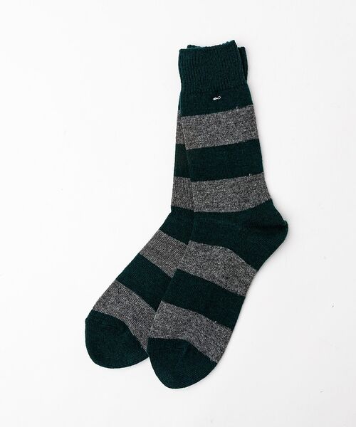 ABAHOUSE / アバハウス ソックス | 【ANONYMOUSISM/アノニマスイズム】Wool Cashmere Str（モスグリーン）