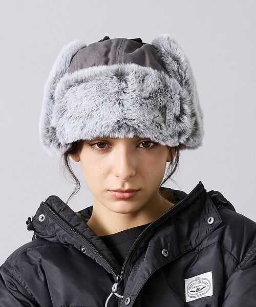 ABAHOUSE / アバハウス ハット | 【POLER / ポーラー】MILITARY FUR VISOR CAP / ミ（グレー）