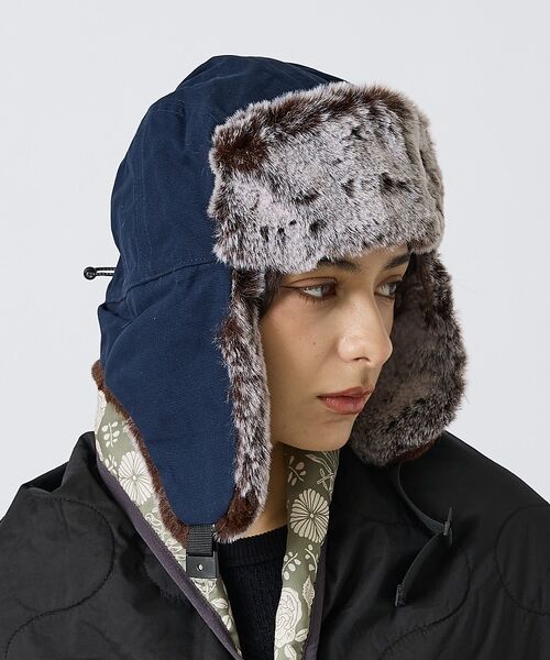 ABAHOUSE / アバハウス ハット | 【POLER / ポーラー】MILITARY FUR VISOR CAP / ミ（ネイビー）