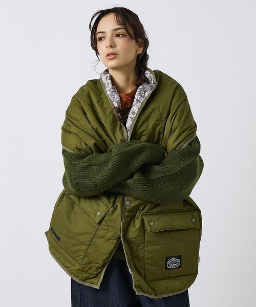 ABAHOUSE / アバハウス マフラー・ショール・スヌード・ストール | 【POLER/ポーラー】QULTED VEST MUFFLER/キルティング/ワ（カーキ）