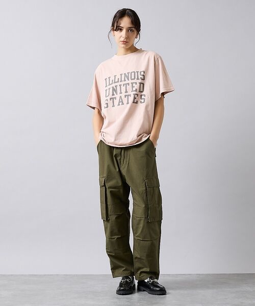 ABAHOUSE / アバハウス Tシャツ | 【REMI RELIEF / レミ レリーフ】 ILLINOIS / 3段プリ | 詳細1