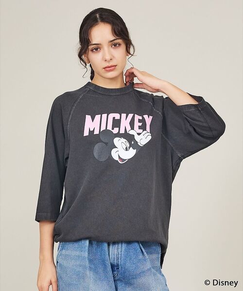 ABAHOUSE / アバハウス Tシャツ | 【GOOD ROCK SPEED / グッドロックスピード】Mickey/ 7分（チャコールグレー）