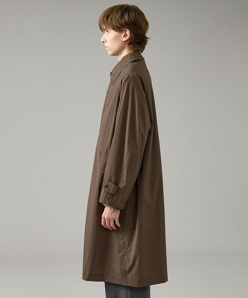 ABAHOUSE / アバハウス ステンカラーコート | クリスピーナイロン バルカラーコート / オーバーサイズ / 軽量 ストレッチ | 詳細3