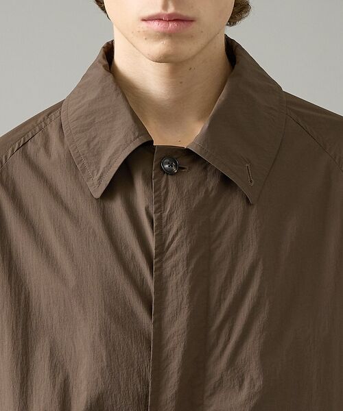 ABAHOUSE / アバハウス ステンカラーコート | クリスピーナイロン バルカラーコート / オーバーサイズ / 軽量 ストレッチ | 詳細5