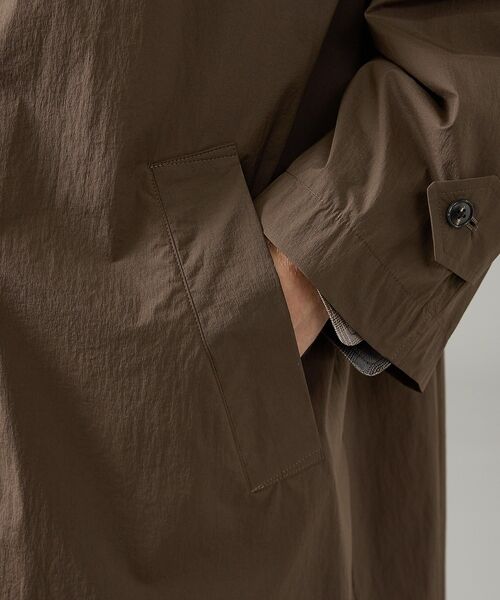 ABAHOUSE / アバハウス ステンカラーコート | クリスピーナイロン バルカラーコート / オーバーサイズ / 軽量 ストレッチ | 詳細7