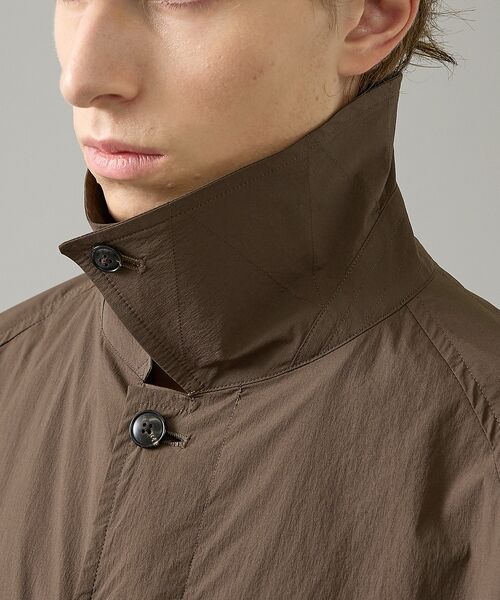 ABAHOUSE / アバハウス ステンカラーコート | クリスピーナイロン バルカラーコート / オーバーサイズ / 軽量 ストレッチ | 詳細9