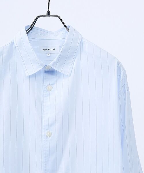 ABAHOUSE / アバハウス シャツ・ブラウス | エアリーストライプ オーバーサイズ レギュラーカラーシャツ | 詳細4