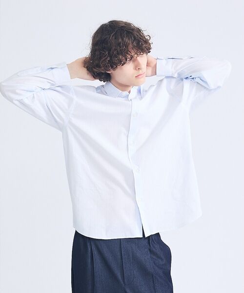 ABAHOUSE / アバハウス シャツ・ブラウス | エアリーストライプ オーバーサイズ レギュラーカラーシャツ | 詳細5