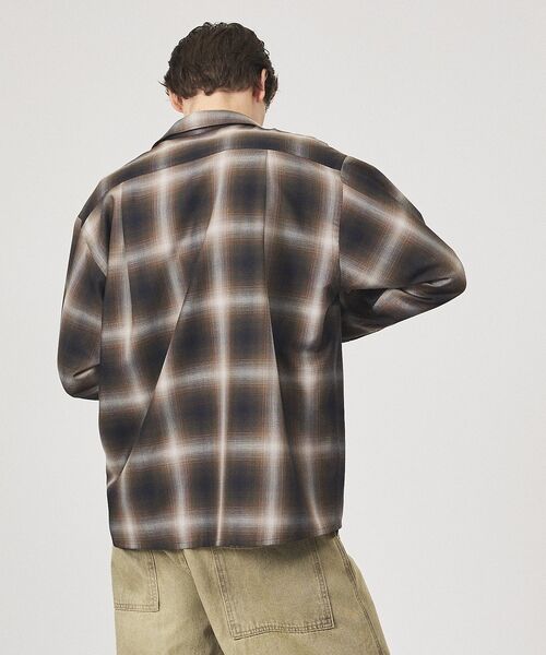 ABAHOUSE / アバハウス シャツ・ブラウス | オンブレーチェック オープンカラーシャツ / オーバーサイズ | 詳細22