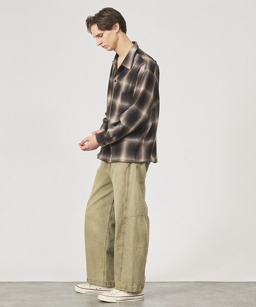 ABAHOUSE / アバハウス シャツ・ブラウス | オンブレーチェック オープンカラーシャツ / オーバーサイズ | 詳細23