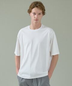 ABAHOUSE / アバハウス Tシャツ | KNIT COLLAR コットンポンチ クルーネック半袖Tシャツ / リラックス