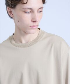 ABAHOUSE / アバハウス Tシャツ | KNIT COLLAR コットンポンチ クルーネック半袖Tシャツ / リラックス