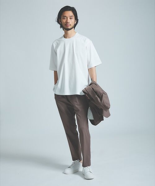 ABAHOUSE / アバハウス Tシャツ | KNIT COLLAR コットンポンチ クルーネック半袖Tシャツ / リラックス | 詳細13