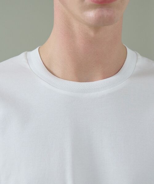 ABAHOUSE / アバハウス Tシャツ | KNIT COLLAR コットンポンチ クルーネック半袖Tシャツ / リラックス | 詳細2