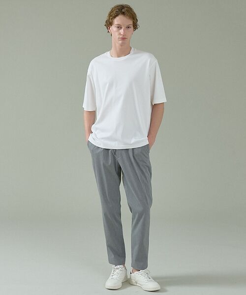 ABAHOUSE / アバハウス Tシャツ | KNIT COLLAR コットンポンチ クルーネック半袖Tシャツ / リラックス | 詳細7