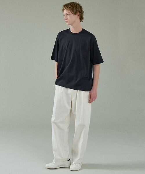 ABAHOUSE / アバハウス Tシャツ | KNIT COLLAR コットンポンチ クルーネック半袖Tシャツ / リラックス | 詳細12